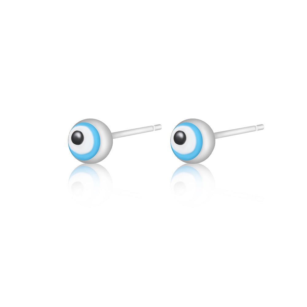 Evil eye ball stud silver