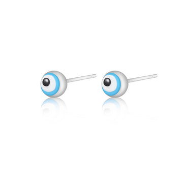 Evil eye ball stud silver