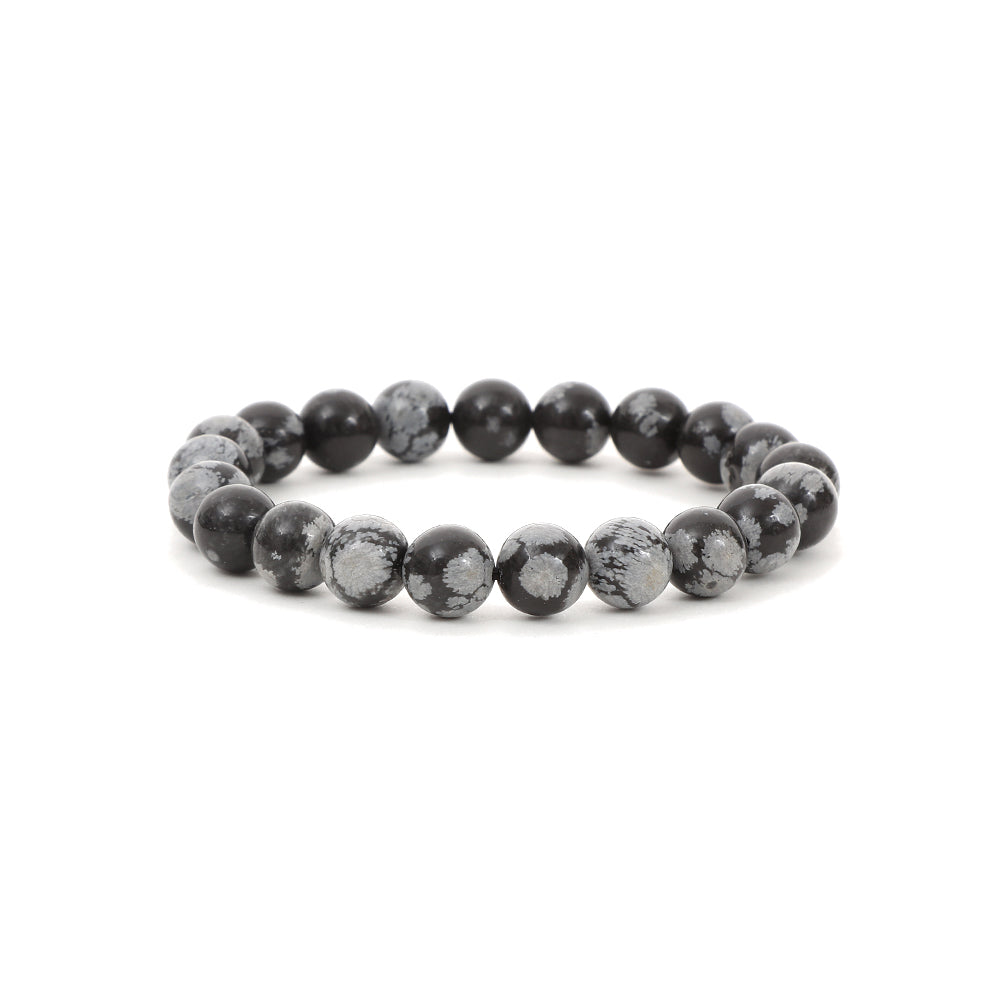 Healing Snowflake Obsidian bead bracelet 8mm