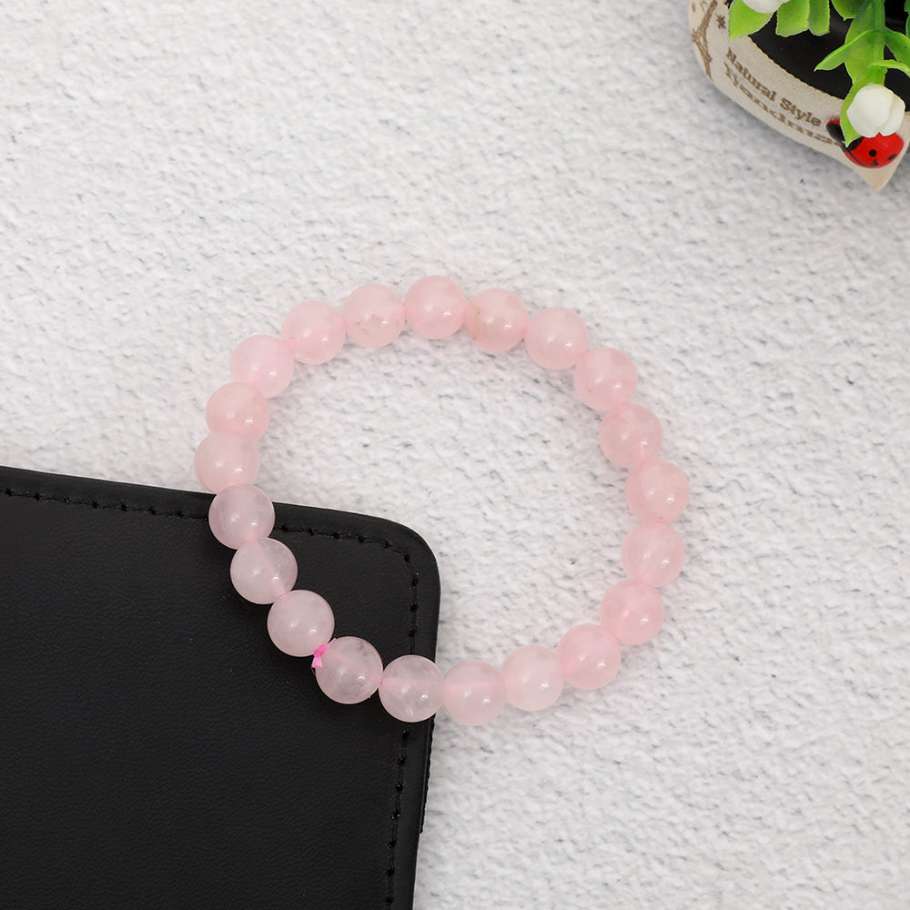 Healing Rose Quartz bead bracelet 8mm