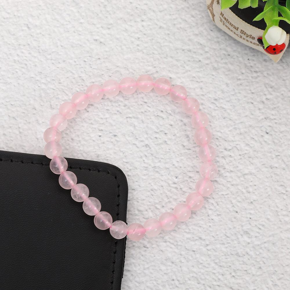 Healing Rose Quartz bead bracelet 6mm