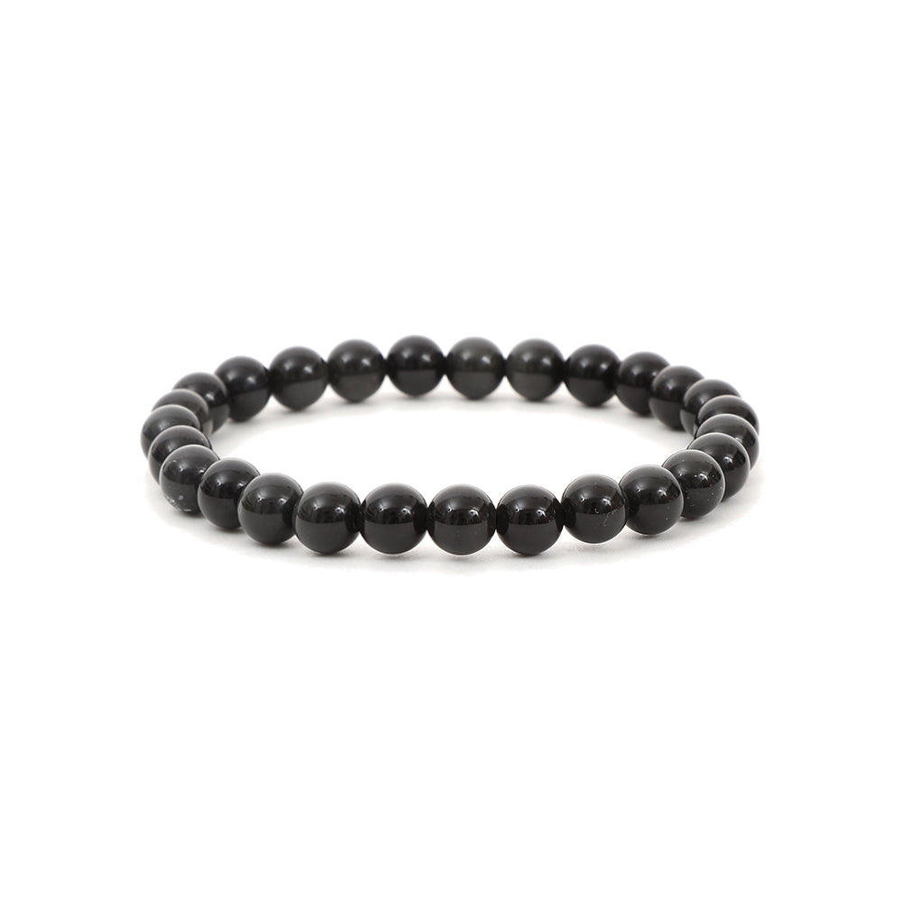Healing Black Obsidian  bead bracelet 6mm