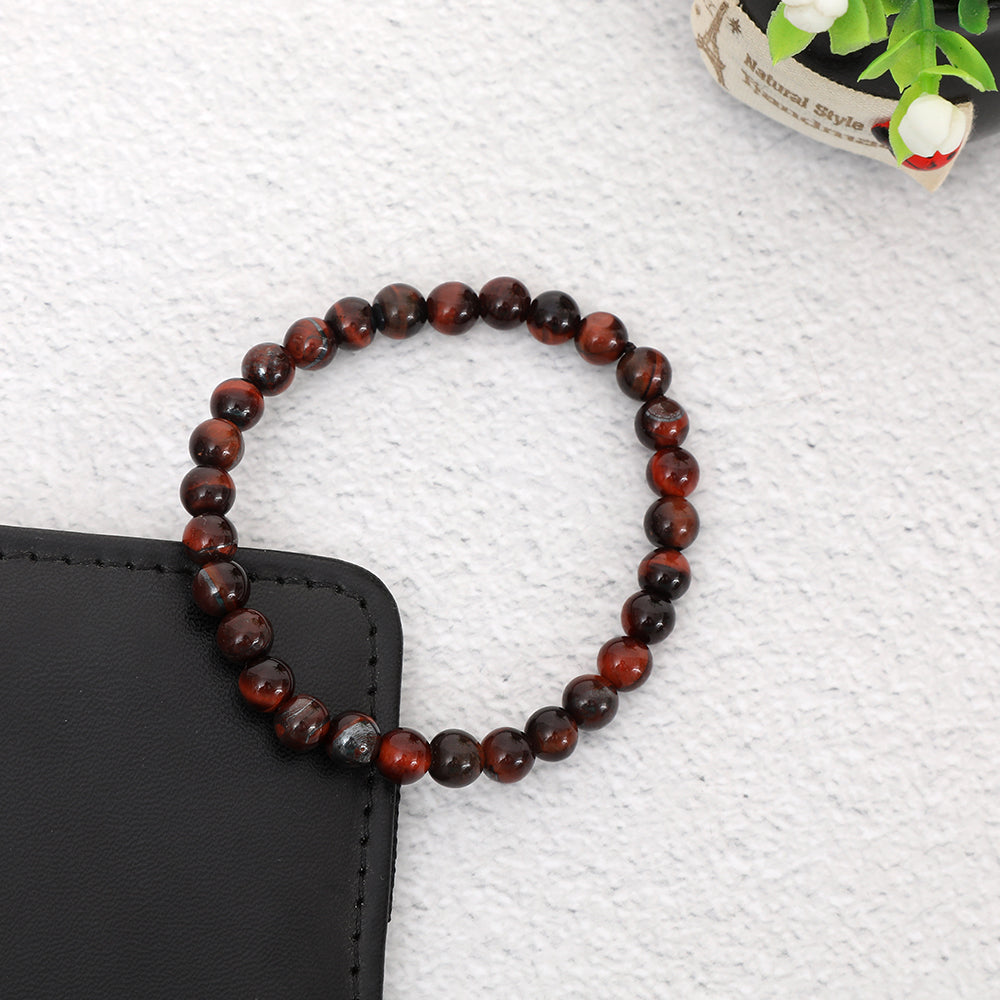 Healing red tiger eye bead bracelet 6mm