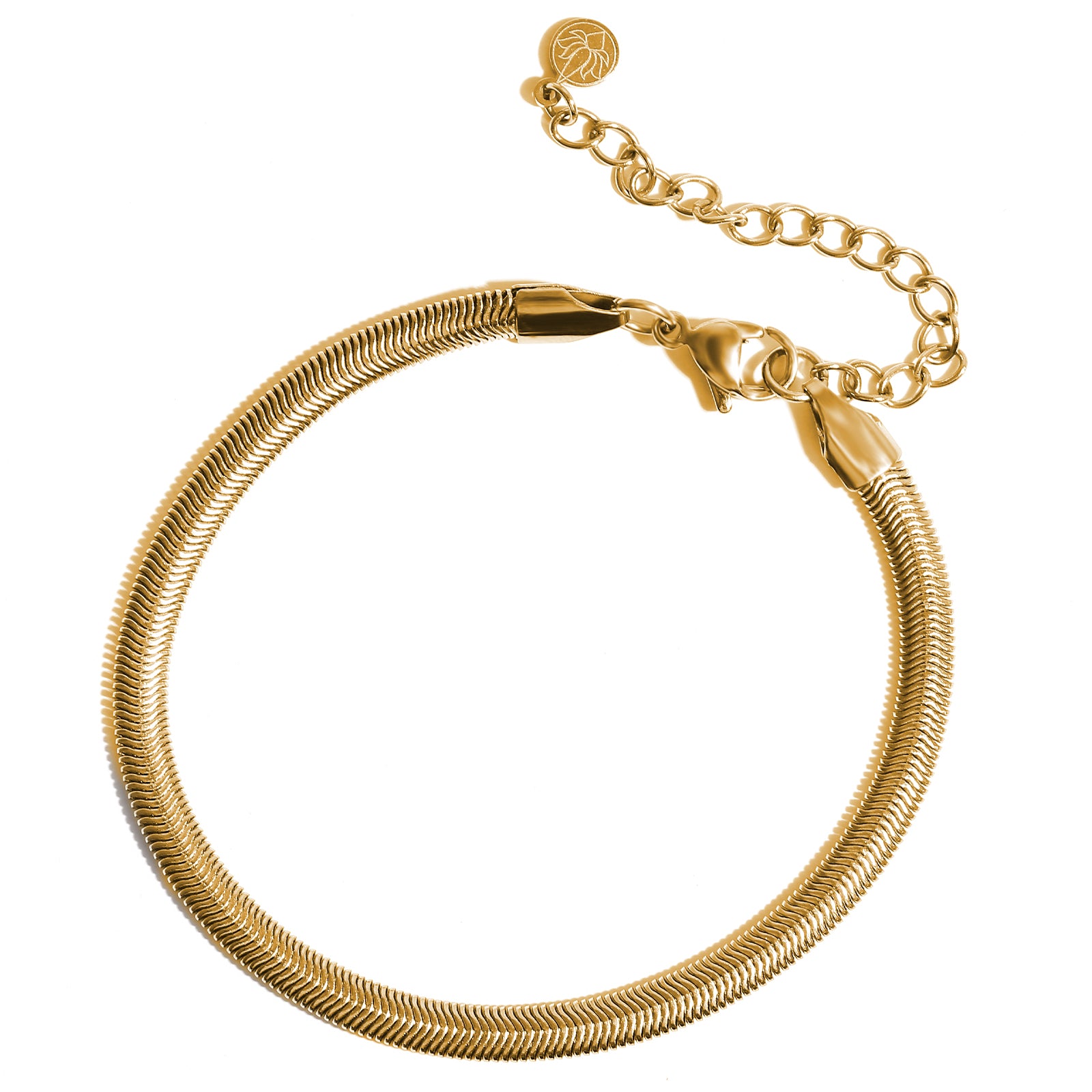 Snake Chain Bracelet, Stainless Steel 18K Gold