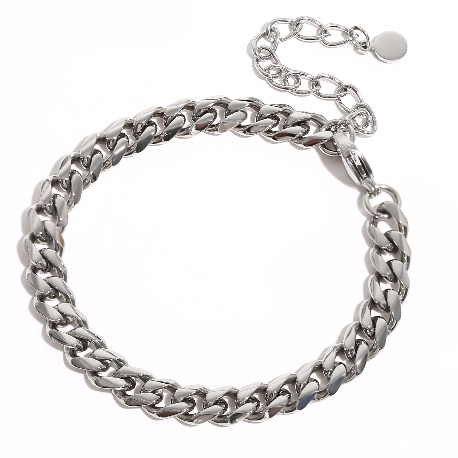 Flat Curb Chain Bracelet, Stainless Steel