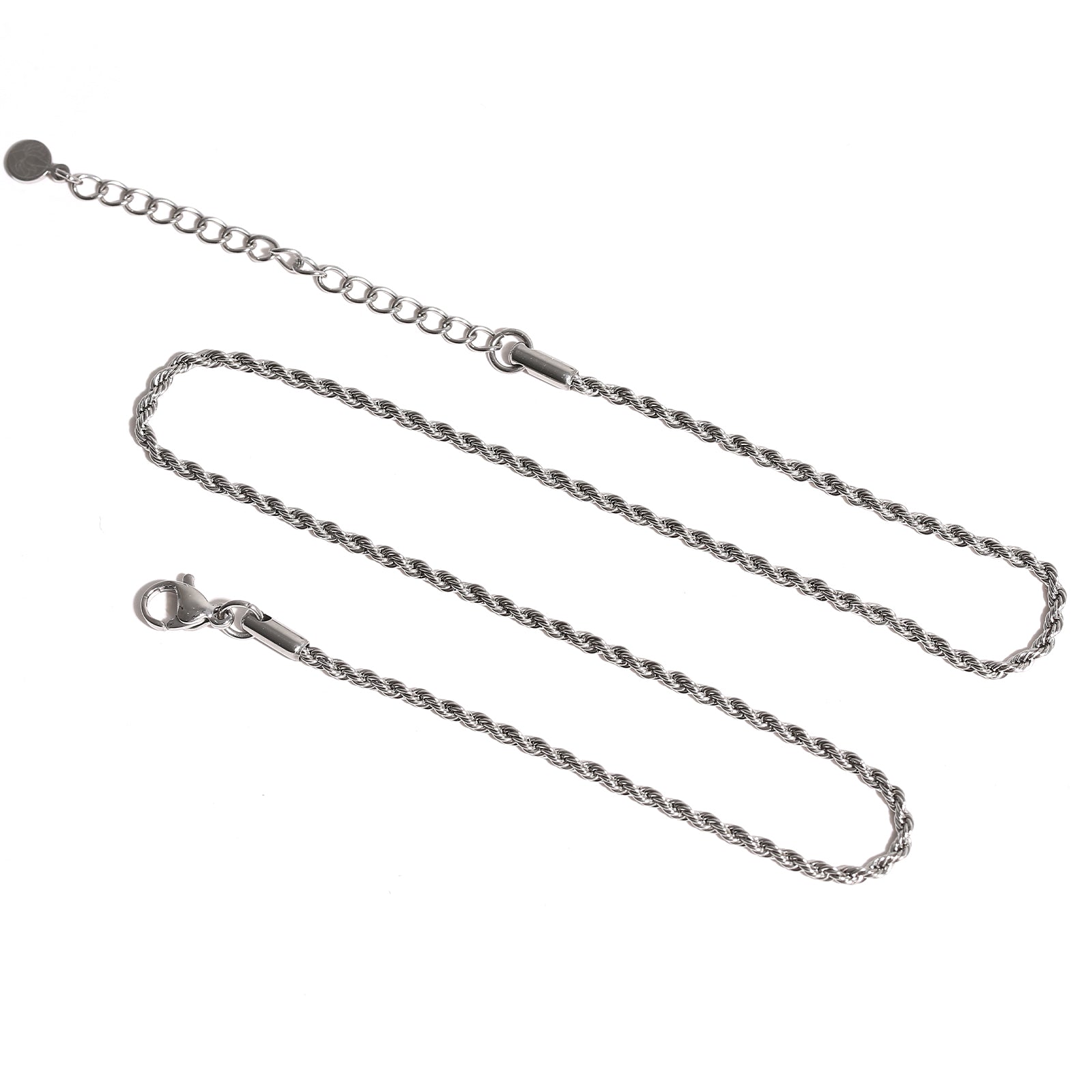 Short Rope Chain Necklace, Stainless Steel