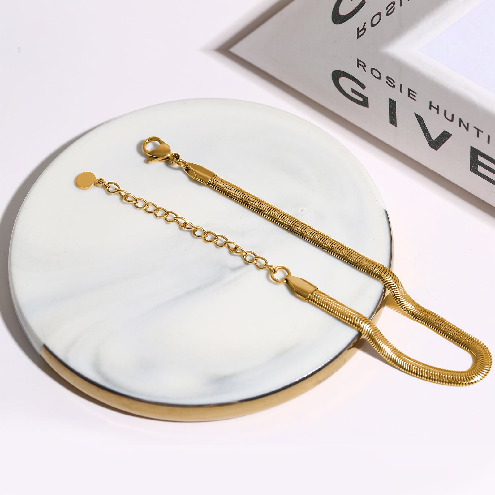 Snake Chain Bracelet, Stainless Steel 18K Gold