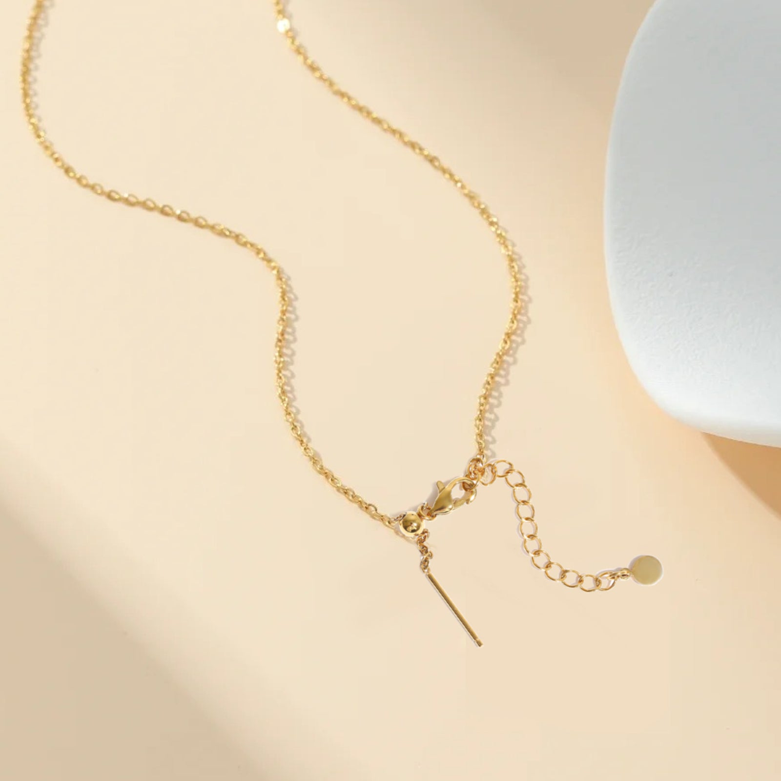 55cm Adjustable Chain Necklace, Stainless Steel 18K Gold