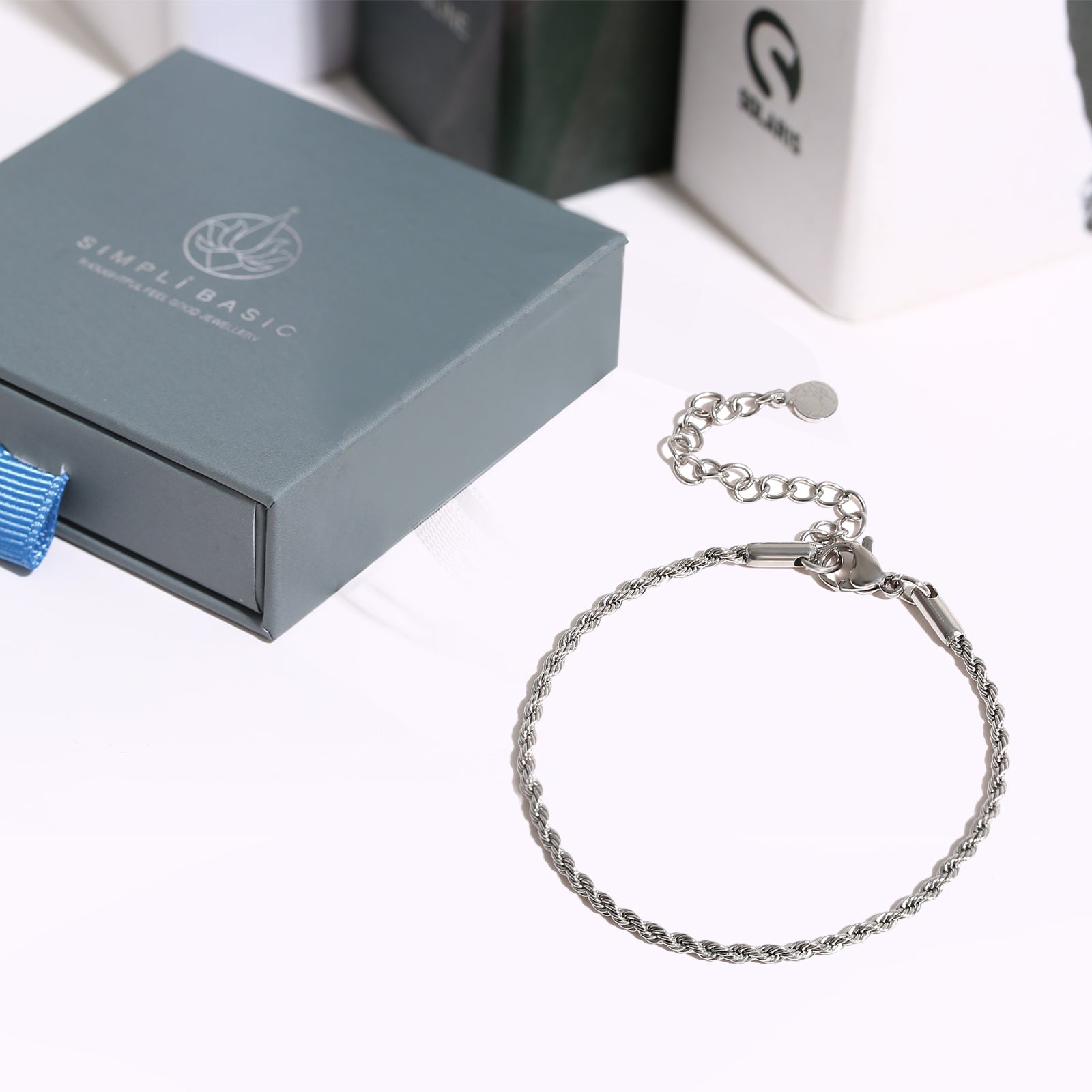 Rope Chain Bracelet, Stainless Steel