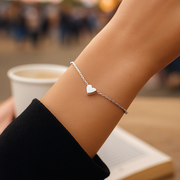 Silver heart charm bracelet