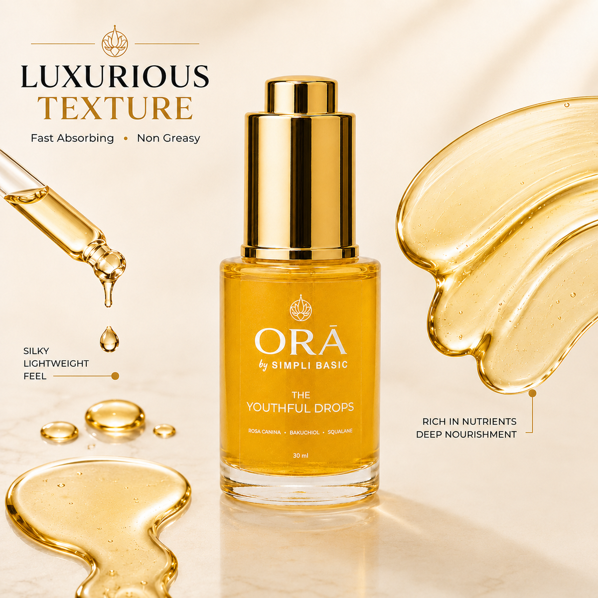 The Youthful Drops — Anti-Age Rosehip & Bakuchiol Facial Oil + Jade Gua Sha