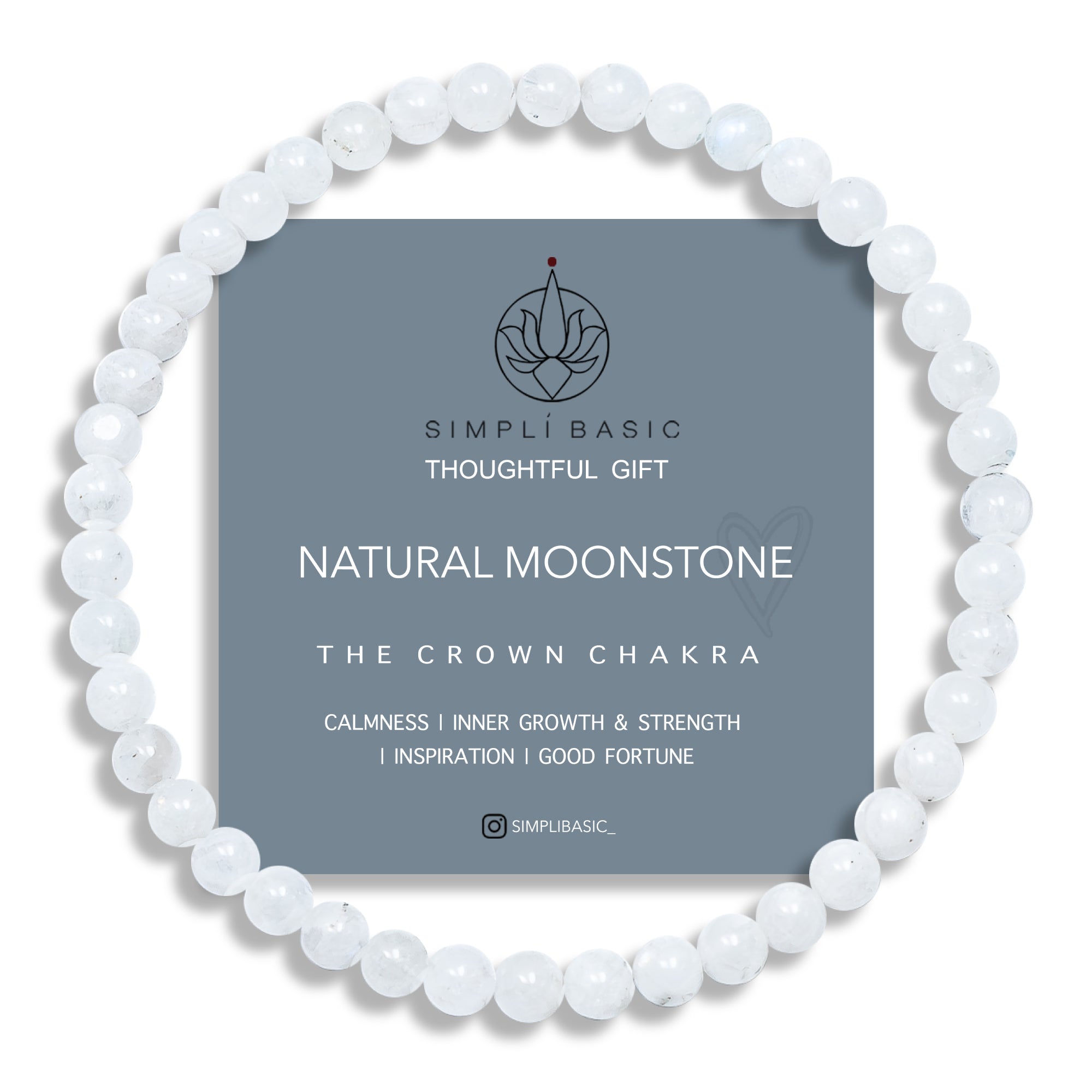 HEALING MOONSTONE BEAD BRACELET 4MM