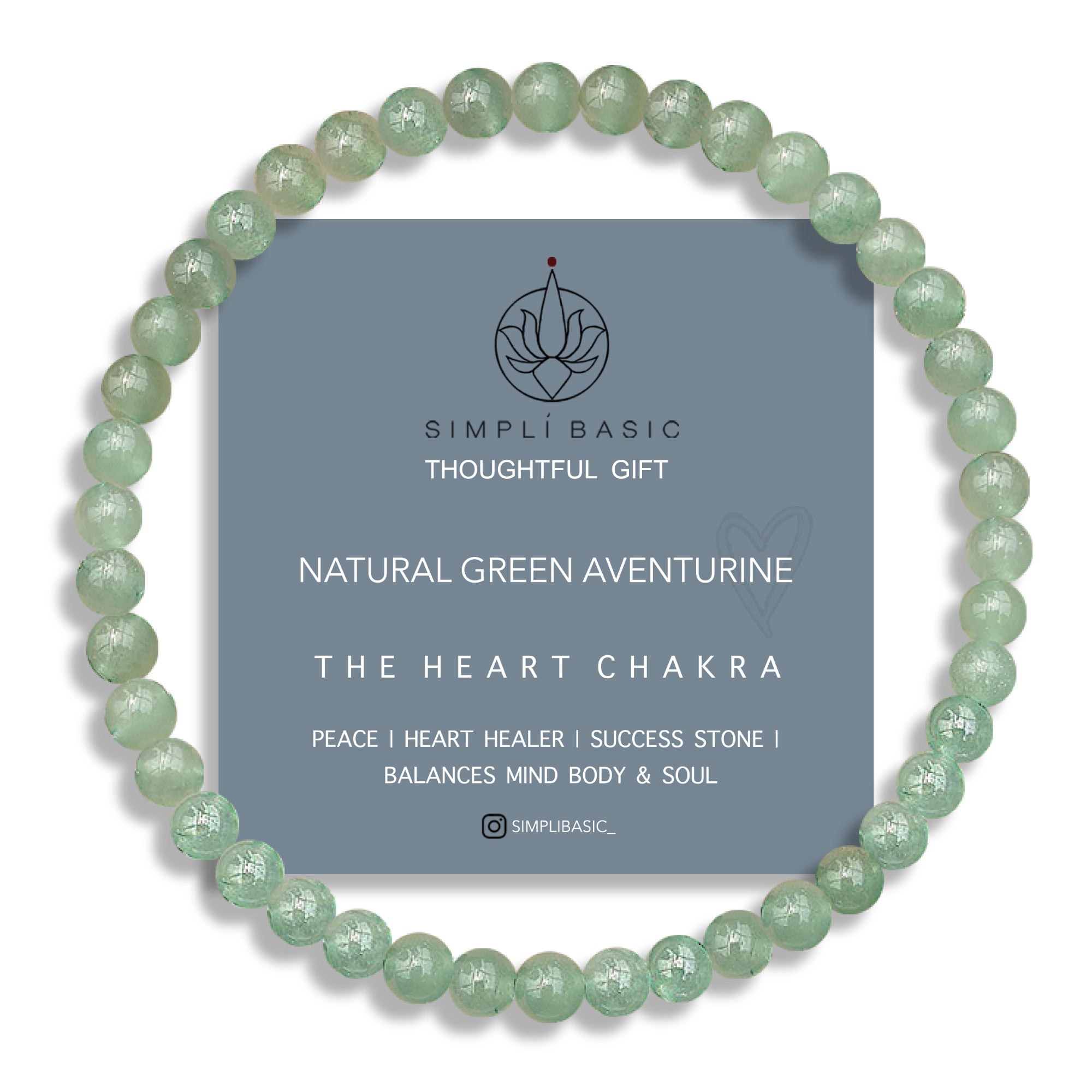 HEALING GREEN AVENTURINE BEAD BRACELET 4MM