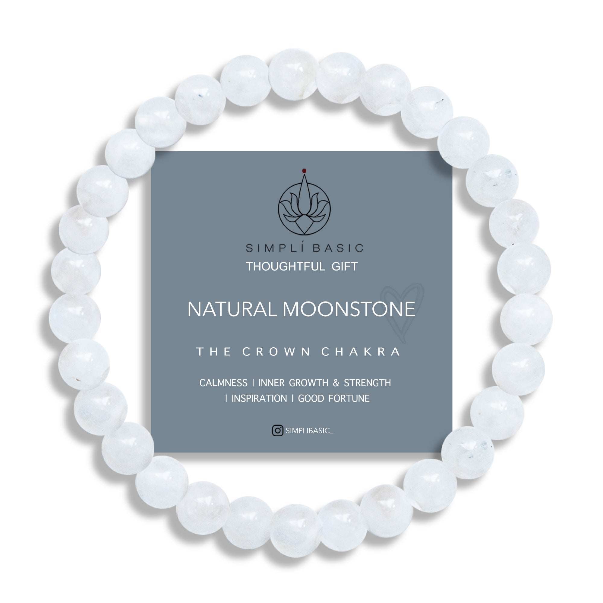 HEALING MOONSTONE BEAD BRACELET 6MM