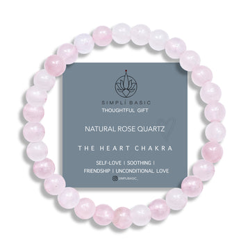 HEALING ROSE QUARTZ BEAD BRACELET 6MM
