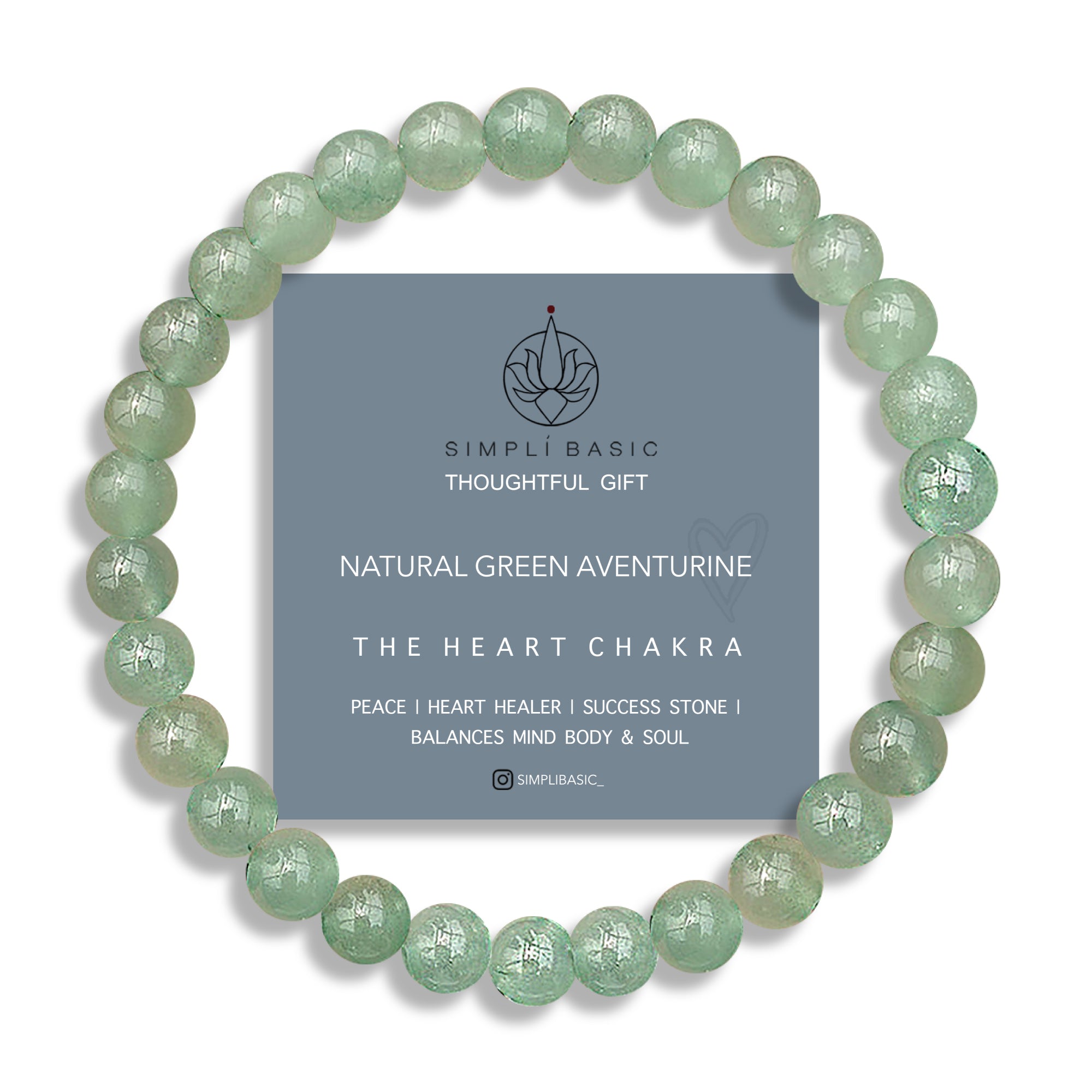 HEALING GREEN AVENTURINE BEAD BRACELET 6MM