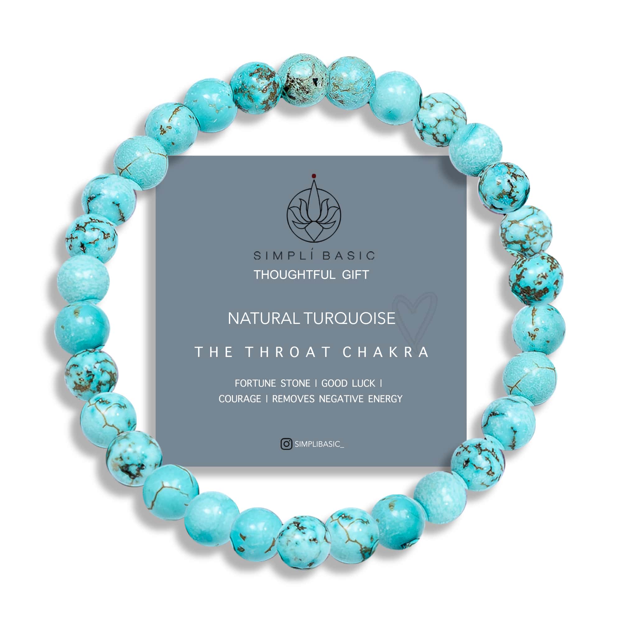 HEALING TURQUOISE BEAD BRACELET 6MM