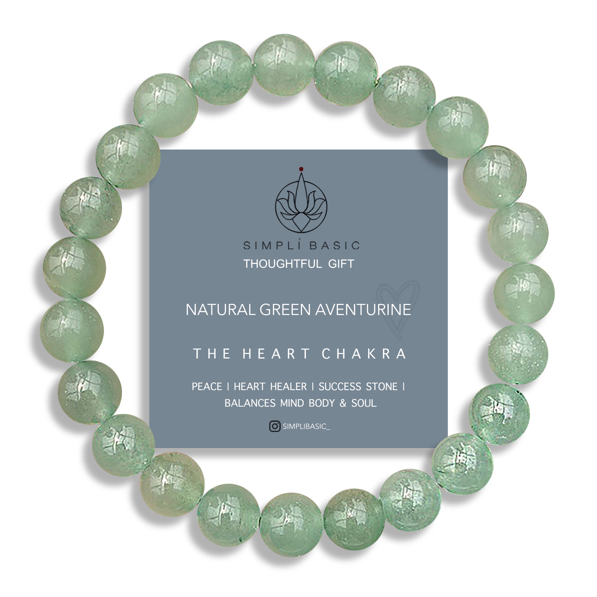HEALING GREEN AVENTURINE BEAD BRACELET 8MM
