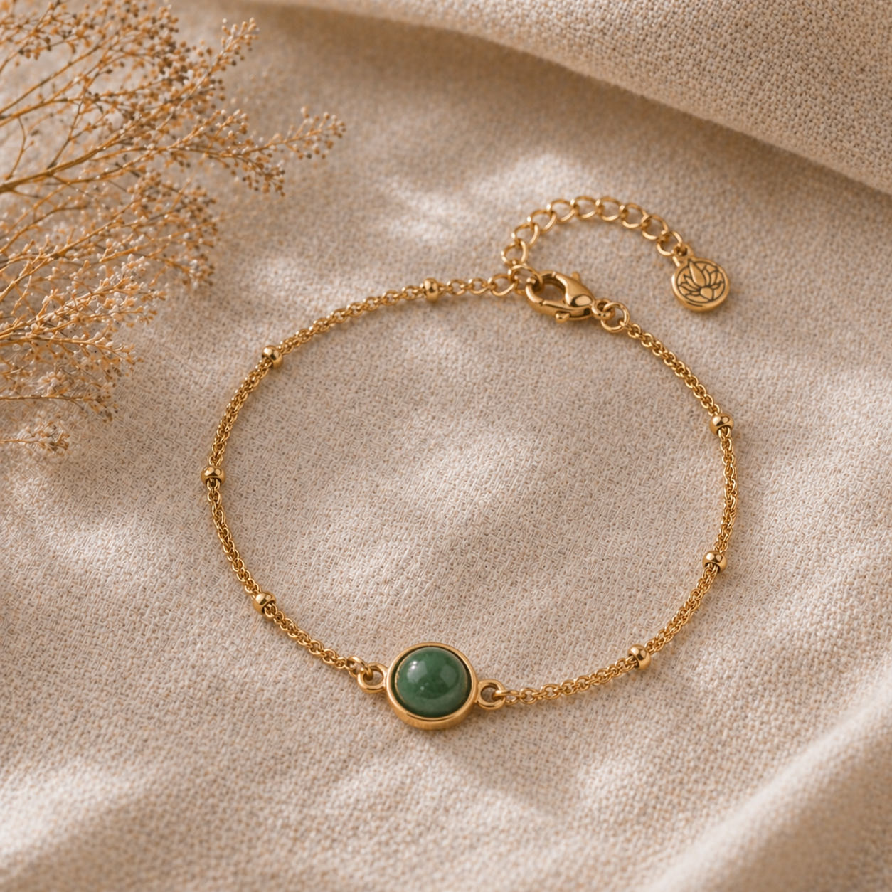 JADE STONE CHAIN BRACELET