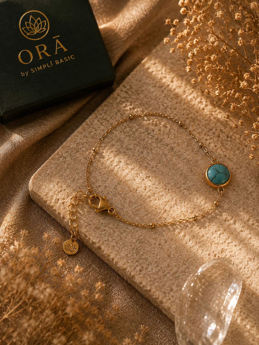 ORĀ Orbit Turquoise Bracelet - 18k Gold Vermeil