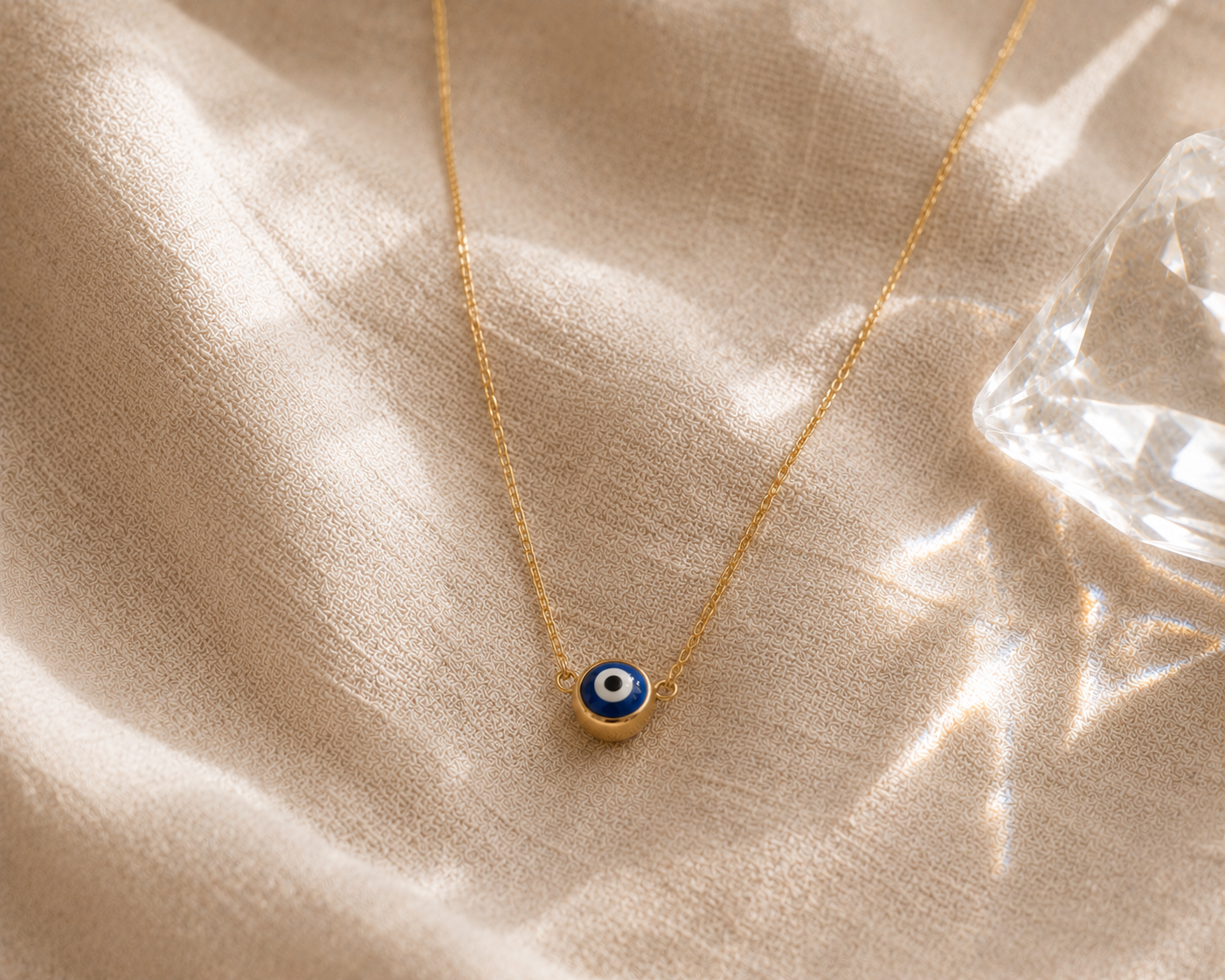 Evil Eye Necklace & Mini Protection Eye Studs Set