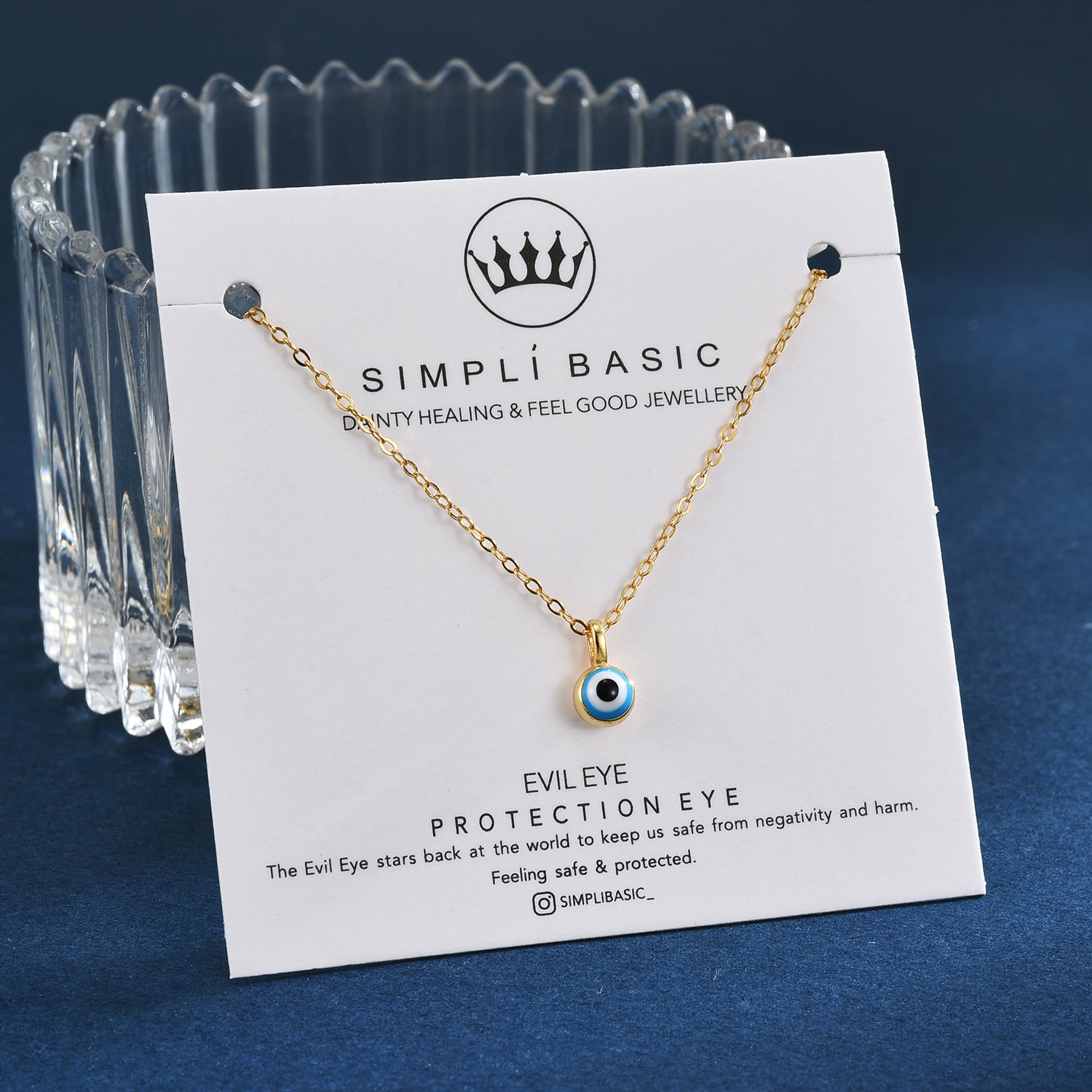 Evil eye Necklace 18k gold plated