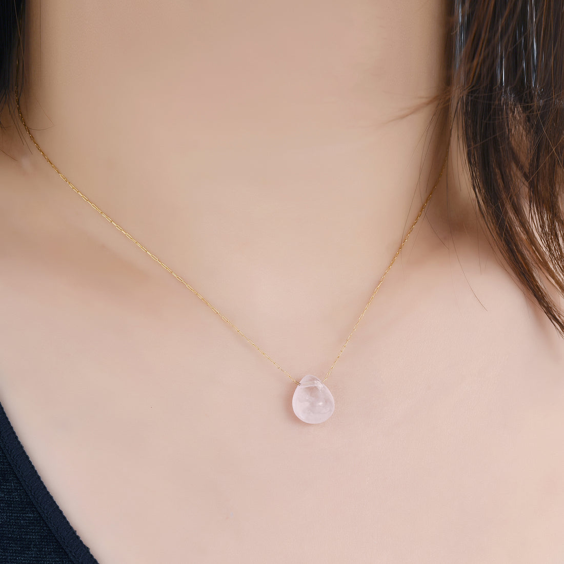 Rose Quartz chain Necklace