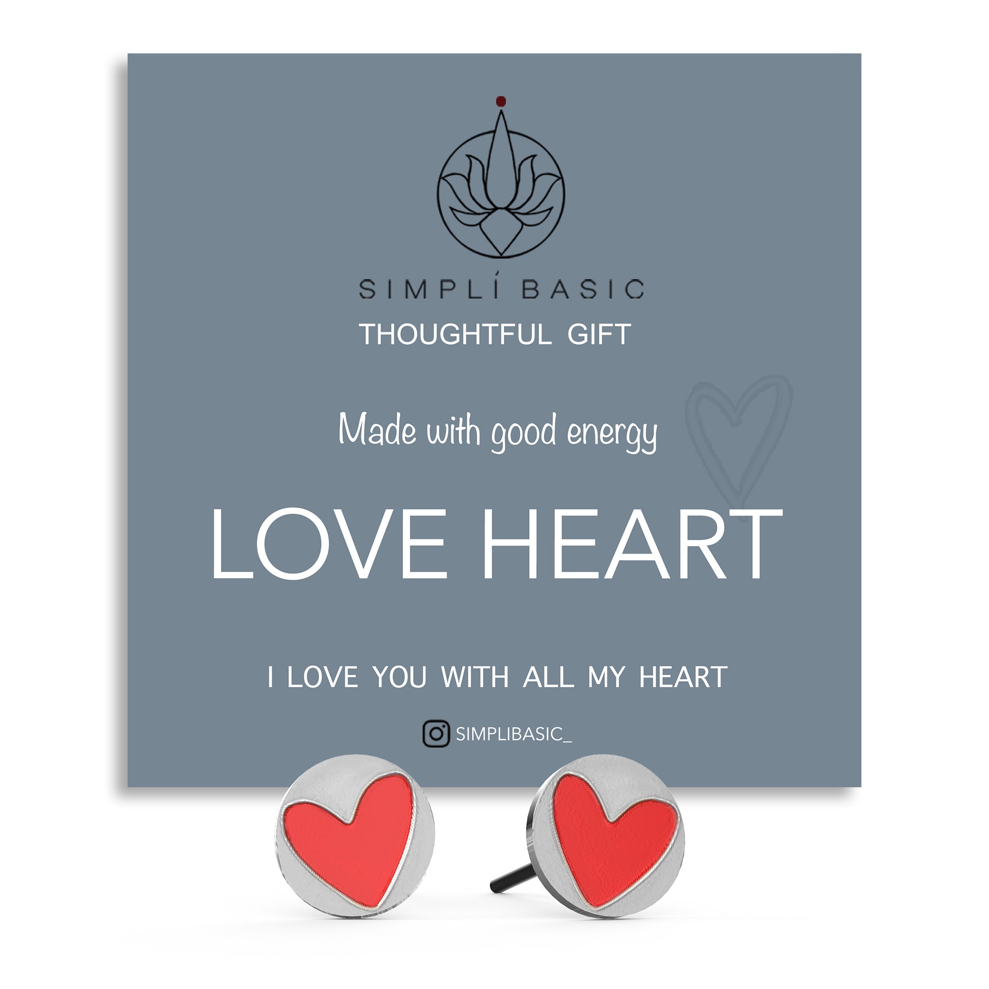 LOVE HEART STUD - SILVER