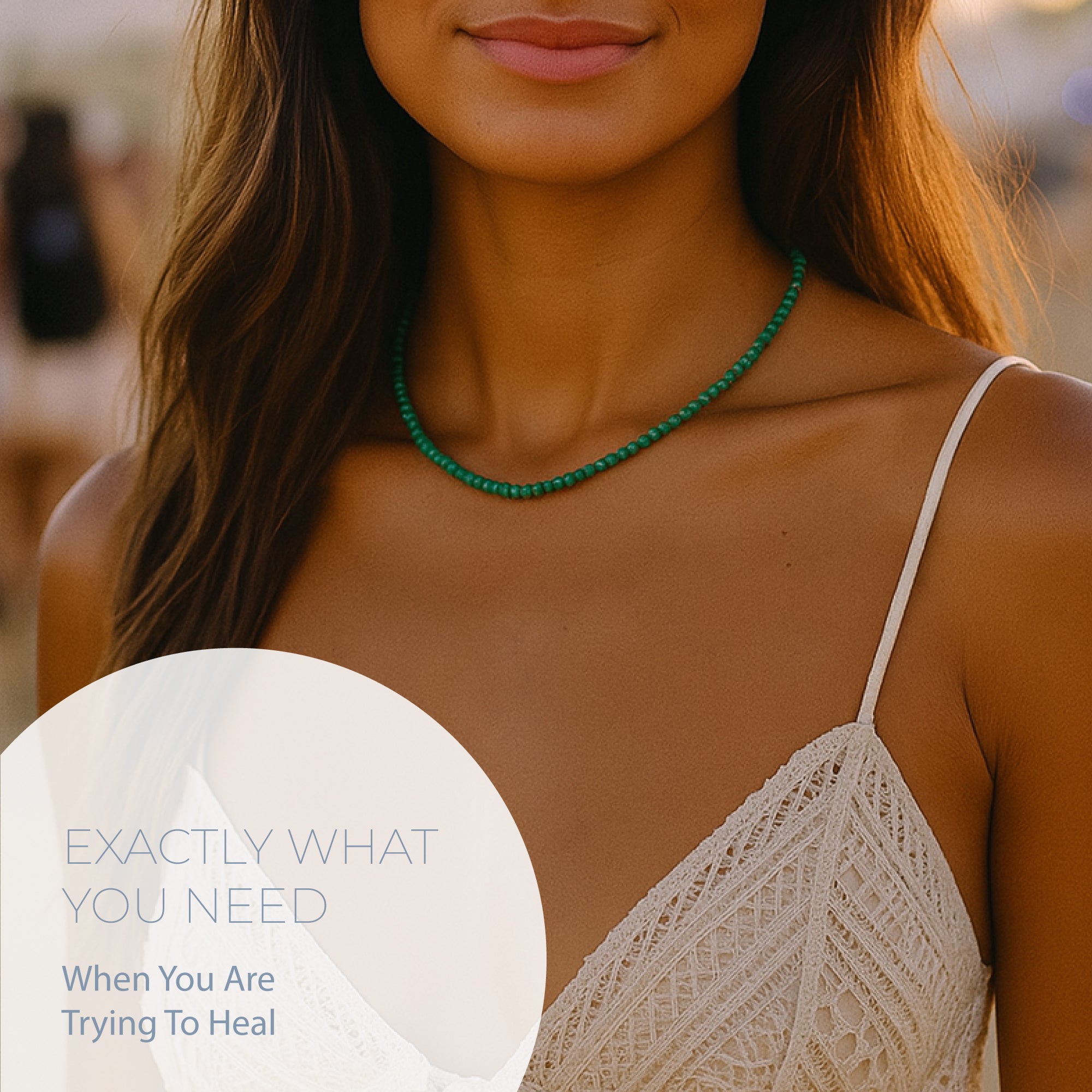 NATURAL JADE HEALING GEMSTONE BEADS NECKLACE