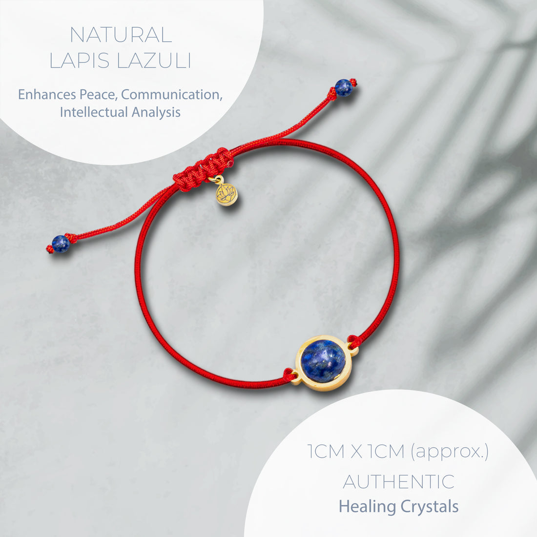 NATURAL LAPIS LAZULI & RED STRING BRACELET – ADJUSTABLE SOFT CORD