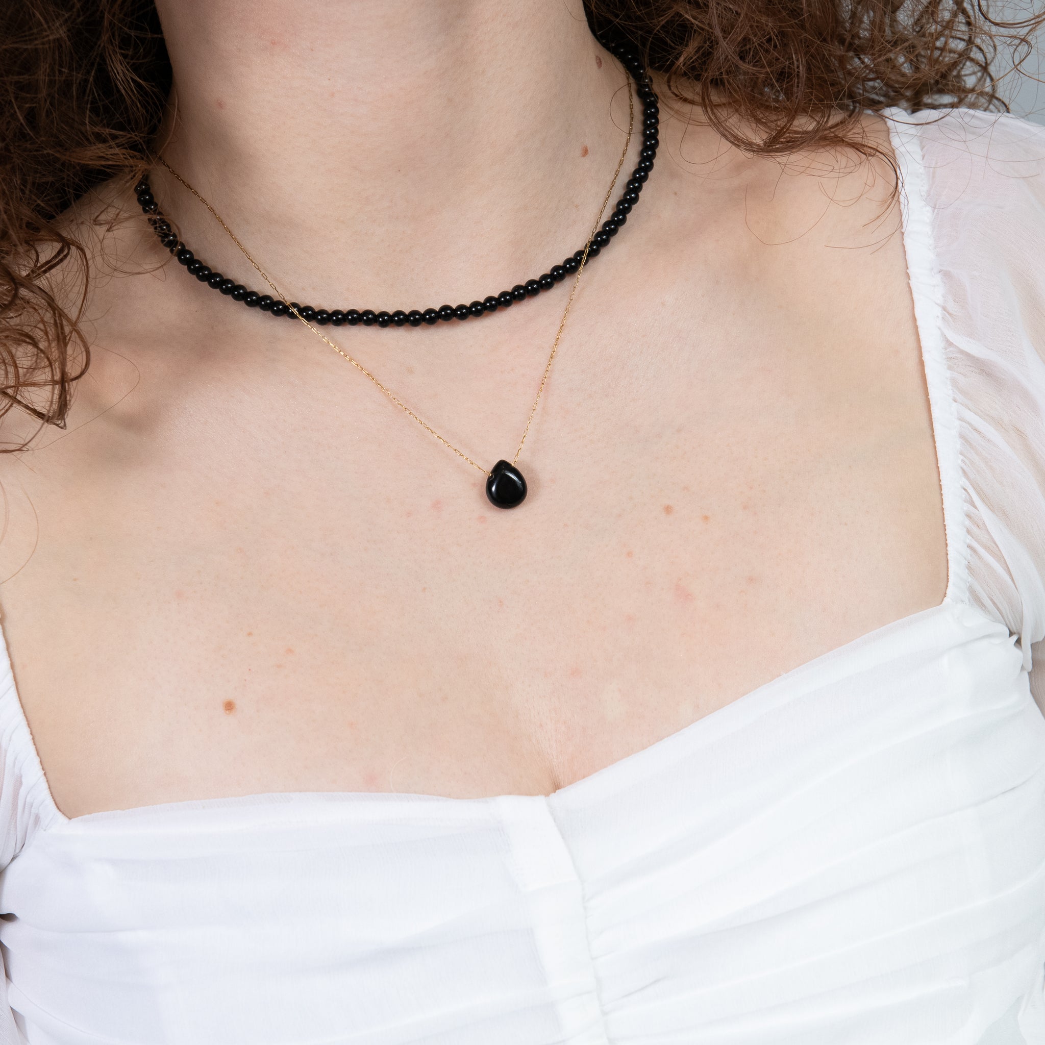 Natural Black Onyx Healing Gemstone Beads  Necklace