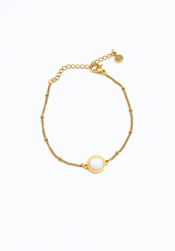 Moonstone 18k gold chain bracelet