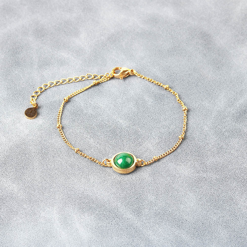 Jade 18k gold chain bracelet