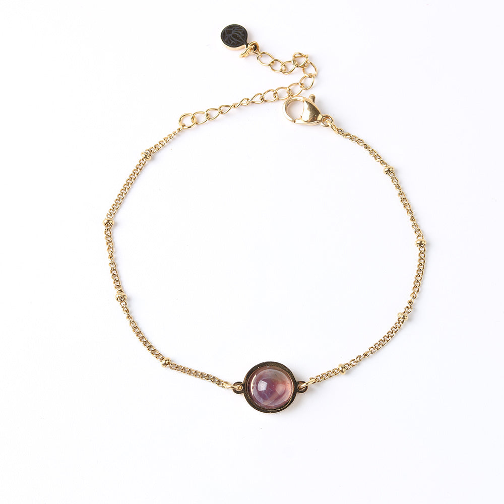 Amethyst 18k gold chain bracelet